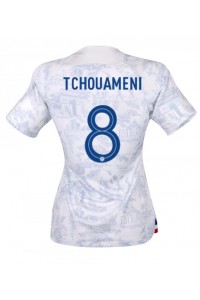 Ranska Aurelien Tchouameni #8 Jalkapallovaatteet Naisten Vieraspaita MM-kisat 2022 Lyhythihainen